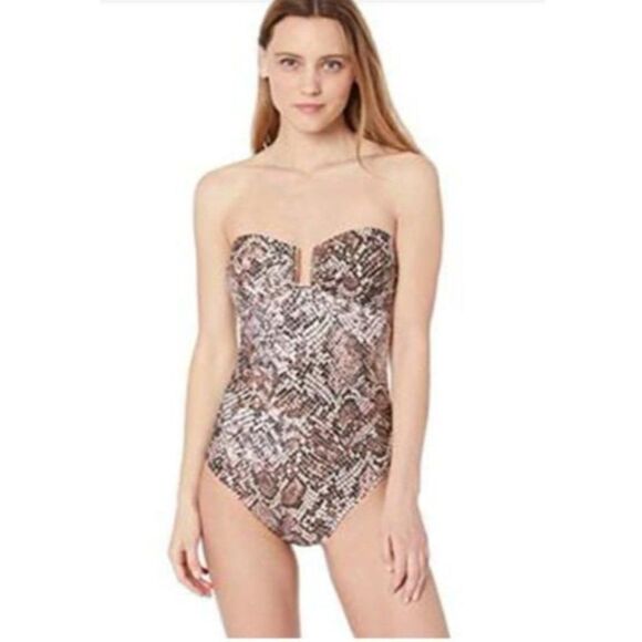 Calvin Klein Women's U Bandeau snakeskin strapless Swimsuit Size "U" Har… - Picture 4 of 13